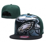 Eagles Team Logo Green Adjustable Leather Hat TX