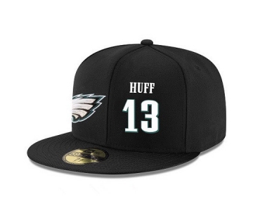 Philadelphia Eagles #13 Josh Huff Snapback Cap NFL Player Black with White Number Stitched Hat