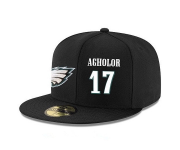 Philadelphia Eagles #17 Nelson Agholor Snapback Cap NFL Player Black with White Number Stitched Hat
