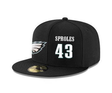 Philadelphia Eagles #43 Darren Sproles Snapback Cap NFL Player Black with White Number Stitched Hat