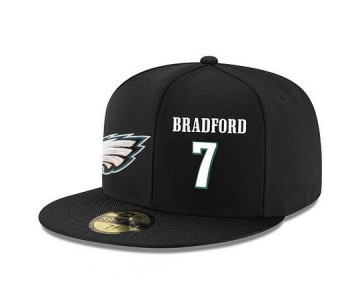 Philadelphia Eagles #7 Ron Jaworski Snapback Cap NFL Player Black with White Number Stitched Hat