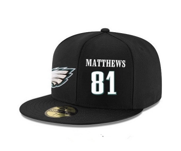 Philadelphia Eagles #81 Jordan Matthews Snapback Cap NFL Player Black with White Number Stitched Hat