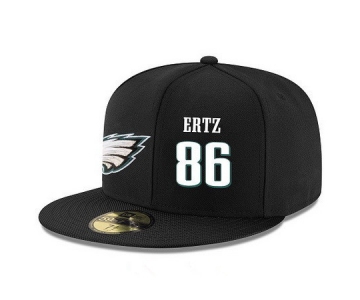 Philadelphia Eagles #86 Zach Ertz Snapback Cap NFL Player Black with White Number Stitched Hat