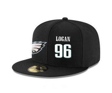 Philadelphia Eagles #96 Bennie Logan Snapback Cap NFL Player Black with White Number Stitched Hat