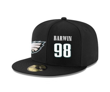 Philadelphia Eagles #98 Connor Barwin Snapback Cap NFL Player Black with White Number Stitched Hat