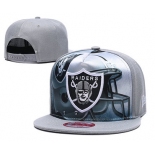 Raiders Team Logo Gray Adjustable Leather Hat TX