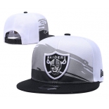 Raiders Team Logo White Black Adjustable Hat GS