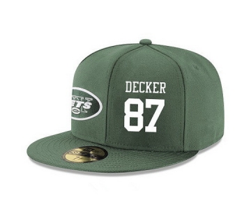 New York Jets #87 Eric Decker Snapback Cap NFL Player Green with White Number Stitched Hat