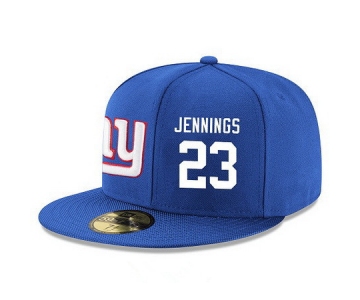 New York Giants #23 Rashad Jennings Snapback Cap NFL Player Royal Blue with White Number Stitched Hat
