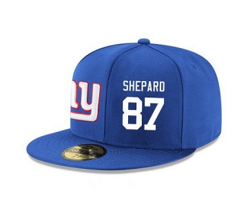 New York Giants #87 Sterling Shepard Snapback Cap NFL Player Royal Blue with White Number Stitched Hat