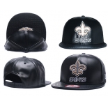 NFL New Orleans Saints Team Logo Black Reflective Adjustable Hat Q106