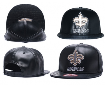 NFL New Orleans Saints Team Logo Black Reflective Adjustable Hat Q106