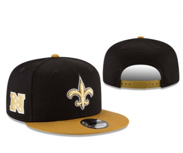 NFL New Orleans Saints Team Logo Black Snapback Adjustable Hat L78