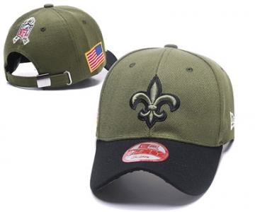 NFL New Orleans Saints Team Logo Olive Peaked Adjustable Hat R56