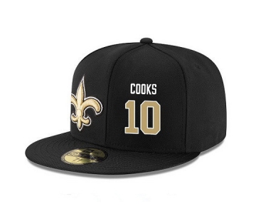 New Orleans Saints #10 Brandin Cooks Snapback Cap NFL Player Black with Gold Number Stitched Hat