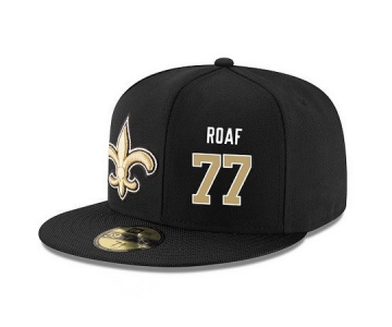 New Orleans Saints #77 Willie Roaf Snapback Cap NFL Player Black with Gold Number Stitched Hat