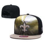 Saints Team Logo Black Adjustable Leather Hat TX