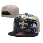 Saints Team Logo Brown Black Adjustable Leather Hat TX