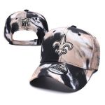 Saints Team Logo Cream Black Peaked Adjustable Fashion Hat YD