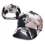 Saints Team Logo Cream Black Peaked Adjustable Fashion Hat YD