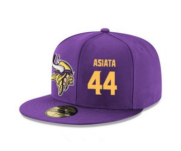 Minnesota Vikings #44 Matt Asiata Snapback Cap NFL Player Purple with Gold Number Stitched Hat