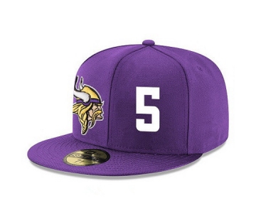 Minnesota Vikings #5 Teddy Bridgewater Snapback Cap NFL Player Purple with White Number Stitched Hat