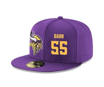 Minnesota Vikings #55 Anthony Barr Snapback Cap NFL Player Purple with Gold Number Stitched Hat
