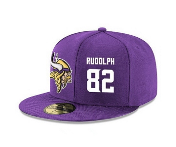 Minnesota Vikings #82 Kyle Rudolph Snapback Cap NFL Player Purple with White Number Stitched Hat