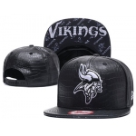 NFL Minnesota Vikings Team Logo Black Snapback Adjustable Hat G789
