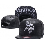 NFL Minnesota Vikings Team Logo Black Snapback Adjustable Hat G789