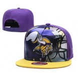 Vikings Team Logo Purple Yellow Adjustable Leather Hat TX
