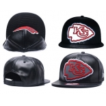 NFL Kansas City Chiefs Team Logo Black Reflective Adjustable Hat A65