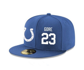 Indianapolis Colts #23 Frank Gore Snapback Cap NFL Player Royal Blue with White Number Stitched Hat