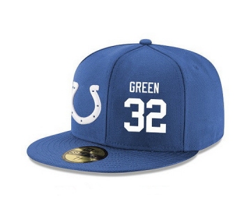 Indianapolis Colts #32 T.J. Green Snapback Cap NFL Player Royal Blue with White Number Stitched Hat