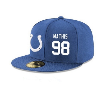 Indianapolis Colts #98 Robert Mathis Snapback Cap NFL Player Royal Blue with White Number Stitched Hat