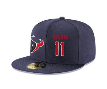 Houston Texans #11 Jaelen Strong Snapback Cap NFL Player Navy Blue with Red Number Stitched Hat