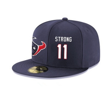 Houston Texans #11 Jaelen Strong Snapback Cap NFL Player Navy Blue with White Number Stitched Hat