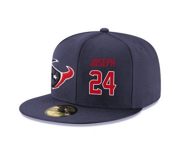 Houston Texans #24 Johnathan Joseph Snapback Cap NFL Player Navy Blue with Red Number Stitched Hat