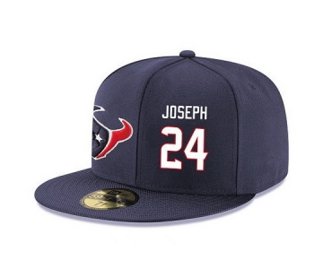 Houston Texans #24 Johnathan Joseph Snapback Cap NFL Player Navy Blue with White Number Stitched Hat