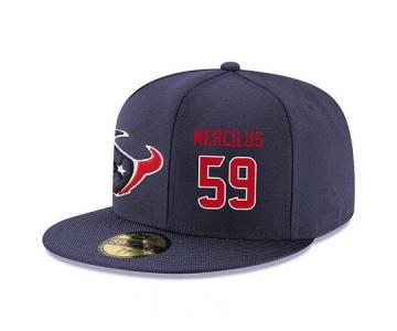 Houston Texans #59 Whitney Mercilus Snapback Cap NFL Player Navy Blue with Red Number Stitched Hat
