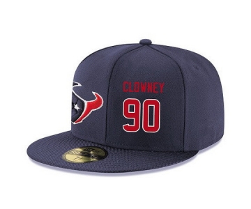 Houston Texans #90 Jadeveon Clowney Snapback Cap NFL Player Navy Blue with Red Number Stitched Hat