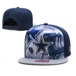 Cowboys Team Logo Navy Gray Adjustable Leather Hat TX