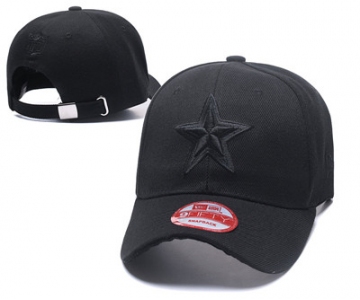 NFL Dallas Cowboys Team Logo Black Peaked Adjustable Hat SG15