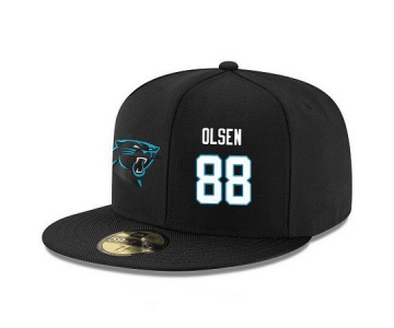 Carolina Panthers #88 Greg Olsen Snapback Cap NFL Player Black with White Number Stitched Hat