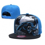 Panthers Team Logo Blue Black Adjustable Leather Hat TX