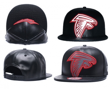 NFL Atlanta Falcons Team Logo Black Reflective Adjustable Hat C102