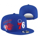 Philadelphia 76ers Stitched Snapback 75th Anniversary Hats 0016