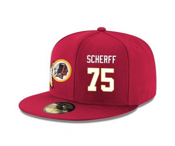 Washington Redskins #75 Brandon Scherff Snapback Cap NFL Player Red with White Number Stitched Hat