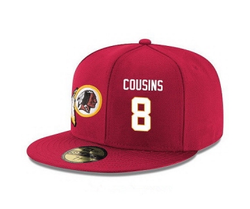 Washington Redskins #8 Kirk Cousins Snapback Cap NFL Player Red with White Number Stitched Hat