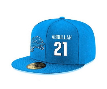 Detroit Lions #21 Ameer Abdullah Snapback Cap NFL Player Light Blue with White Number Stitched Hat